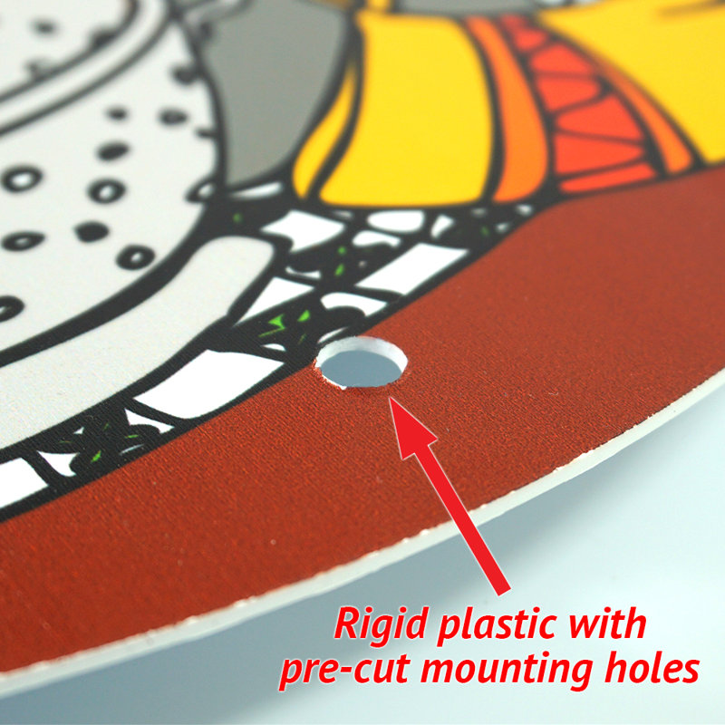 Décoration murale circulaire en plastique rigide de 12 pouces de hauteur - sciure de bois Is Man Glitter