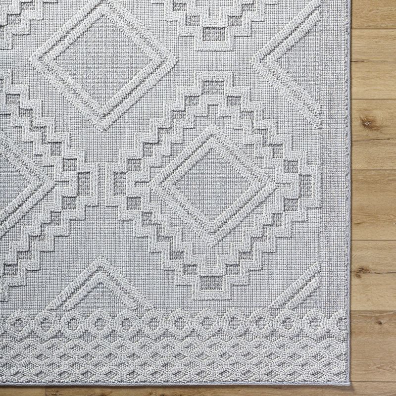 Kirsteni Modern Machine Woven Indoor/Outdoor Area Rug, Rectangle 2' x 2'11"