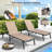 Outdoor chaise longue, foldable, assembly-free, with 5-position adjustable backrest