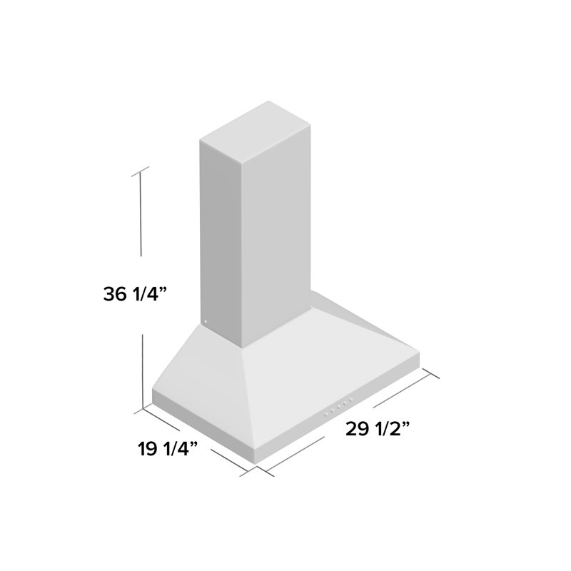 Chauffe-eau mural convertible de 30 po 400 pi³/min avec filtres inclus, Acier inoxydable