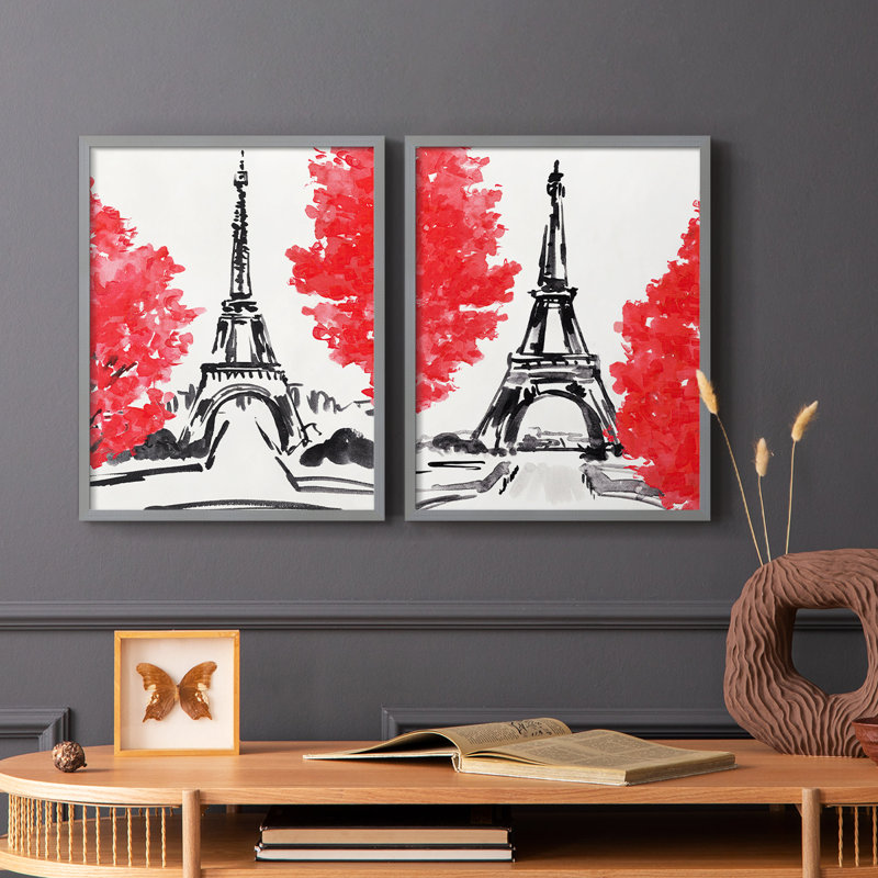 Day in Paris I-Premium Framed Print -Ready to Hang - No Nails Required - No Nails Required, Green, 21" H x 34" W