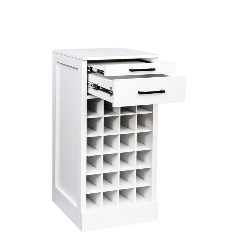 Armoire de rangement pour 28 bouteilles en noyer brun - l'option de buffet modulaire Earthy ajoute de la chaleur à la maison