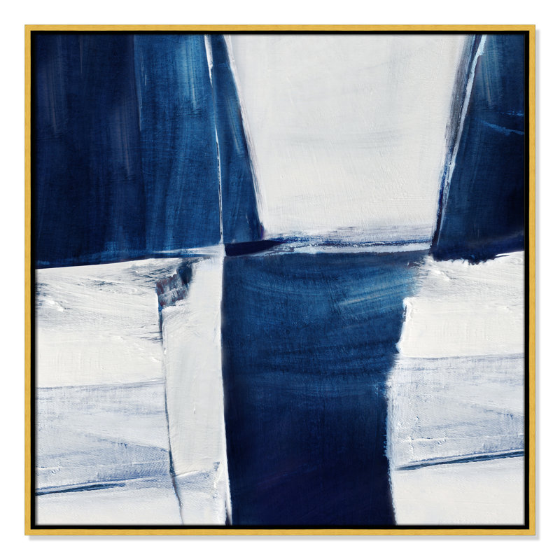 «Blue Midnight Plateau II» par Judith Shapiro, H 31,5 po x l 31,5 po, Doré