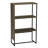 Ashwood Grain & Black Iron 3-Tier Bookcase-1693791330
