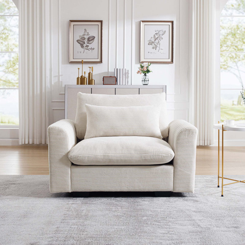 Fauteuil d'appoint Corduroy, Beige