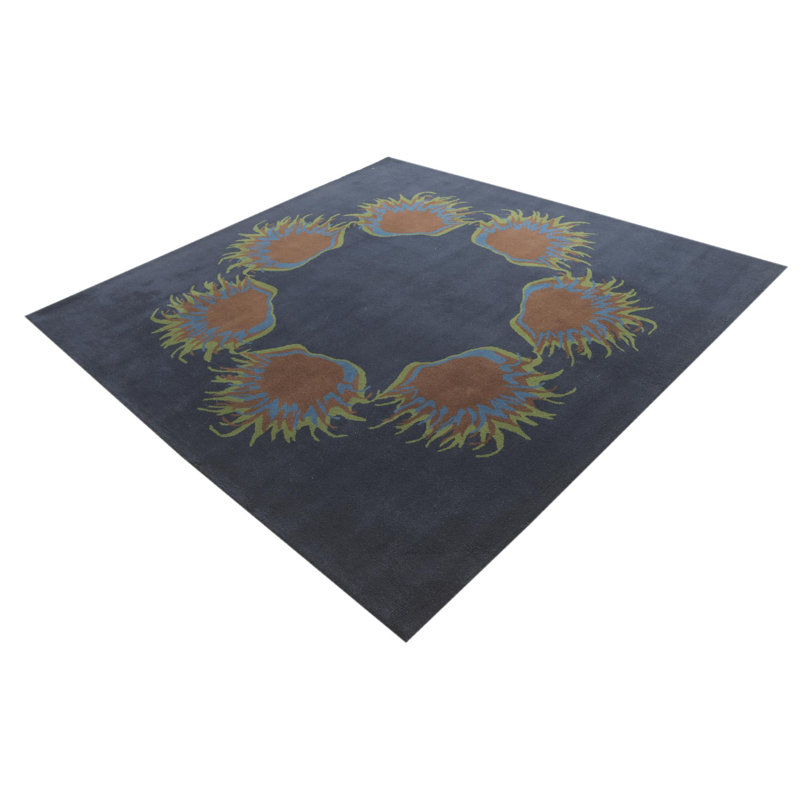 Tapis carré bleu marine Myrick