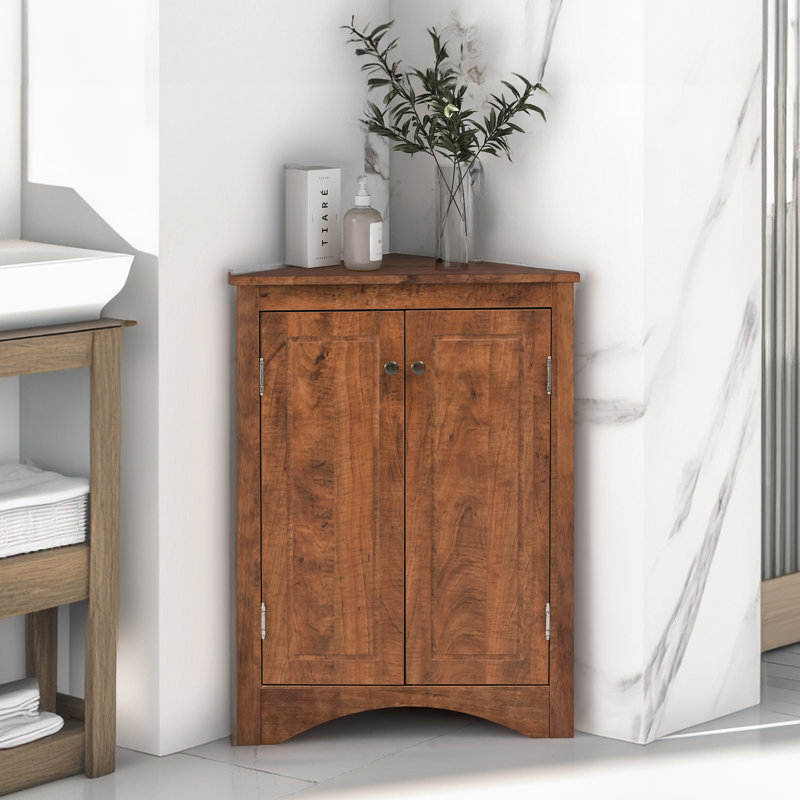 Versatile Bathroom Storage Cabinet With Adjustable Shelves And Moisture-Proof Design, Ideal For Home Organization, Brown