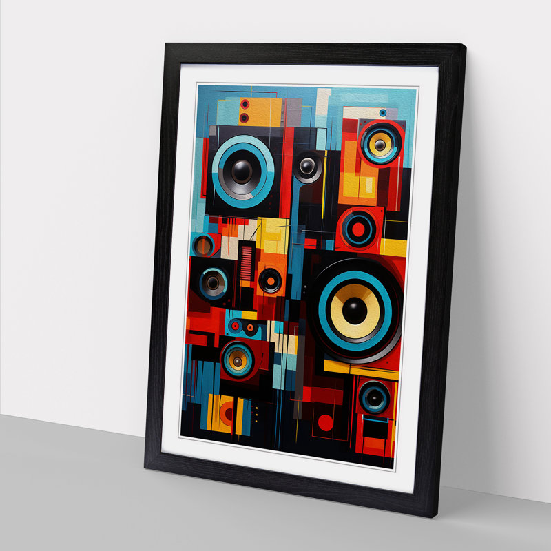 Speakers Constructivism No.2 - Single Picture Frame Print on Wood, Black Framed, 34cm H x 25cm W