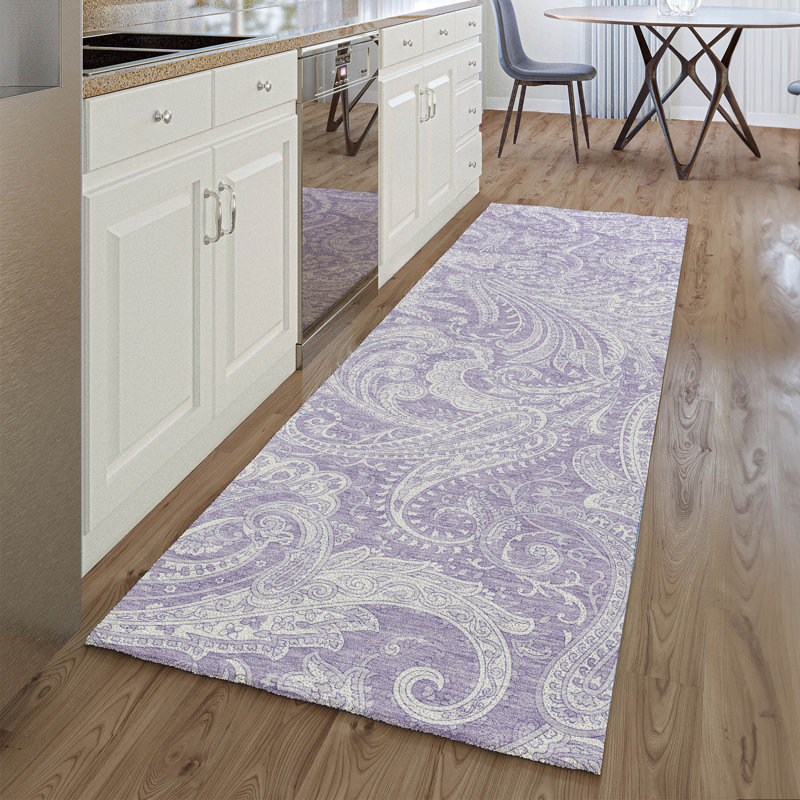 Tapis lavande lavable à la machine Premium, Tapis de couloir 2 pi 3 po x 7 pi 6 po