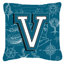 Monogramme initiale mer Doodles intérieur/extérieur Throw Pillow-14982880-14982902