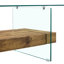 Table basse de 43,3 pouces -, verre trempé transparent, texture de niveau autocollant en bois, grand espace de rangement-1812872273-1812872272