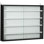 Vitrine à 5 niveaux, vitrine en verre avec 2 portes et tablettes réglables, fixation murale, noir, blanc