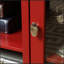 Armoire de rangement / buffet / console de télévision avec portes en verre, rouge