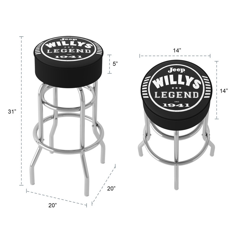 Swivel Upholstered Counter Stool with Metal Frame