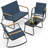 4 - Person Cooling PVC-coated polyester Outdoor Patio Seating Group with Rocking Chairs and Solid Wood Armrests-1922873606