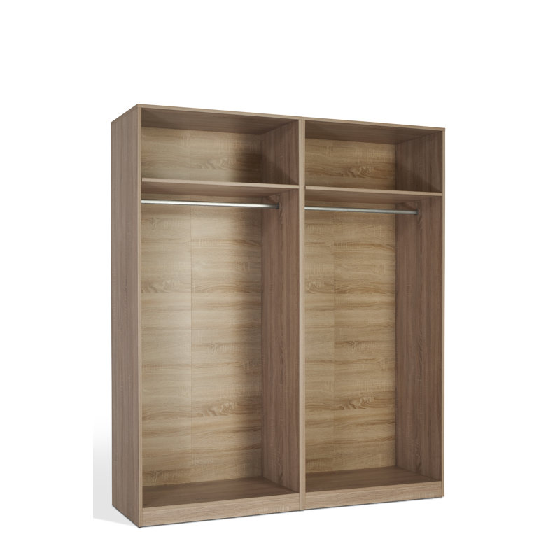 Morley 4 Door Manufactured Wood Wardrobe, Oak/White