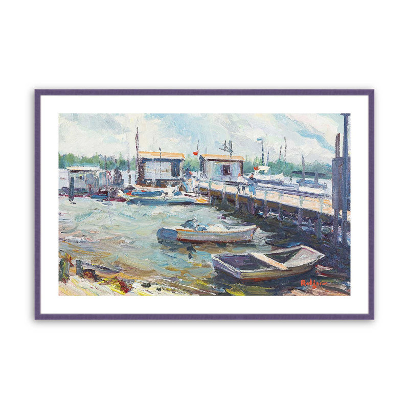 "Naples" Waterside Hideaway, reproduction d'art encadrée sur papier par Richard A. Rodgers, Iris mauve