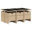 Ensemble repas 5 pièces avec coussins en rotin brun Hokku Designs-102444079-102444086-102444083