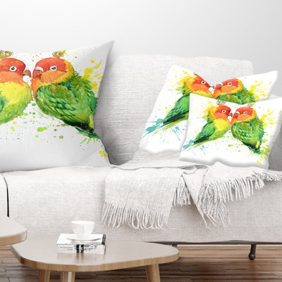 Family Parrots - Coussin décoratif à imprimé animal
