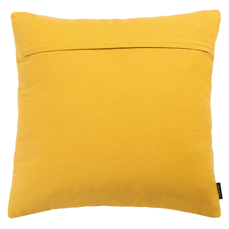 Brenla Yellow Velvet Abstract Square Throw Pillow