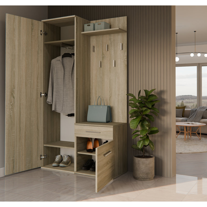1 Door Laminate Wardrobe, Sonoma