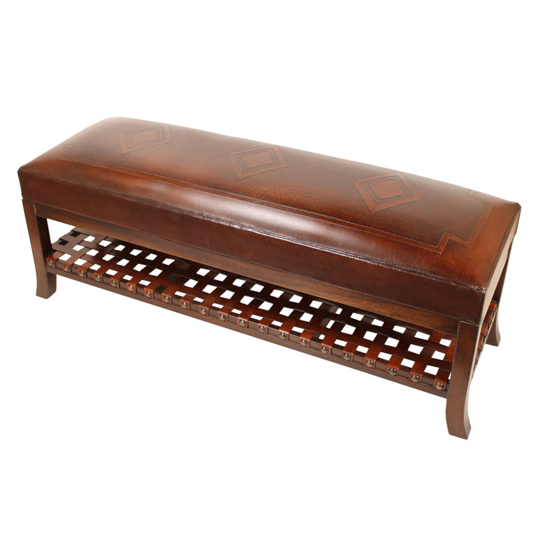 Cottom Blend Upholstered Storage Bench, Brown
