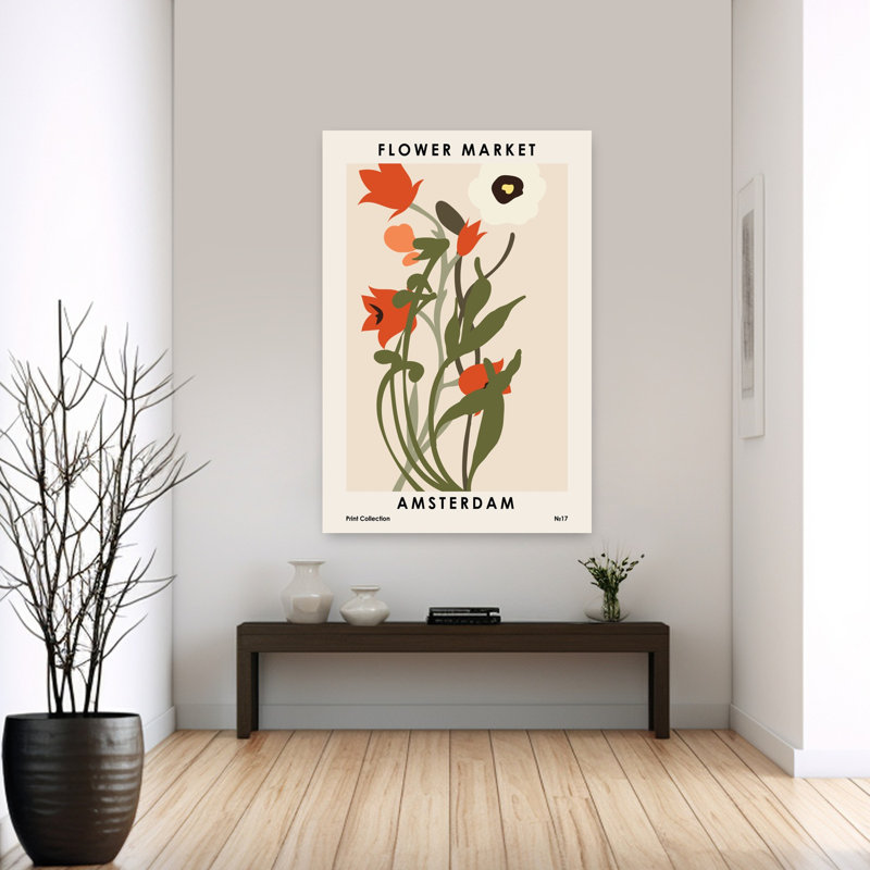 Art contemporain, art floral, H 60 po x l 40 po