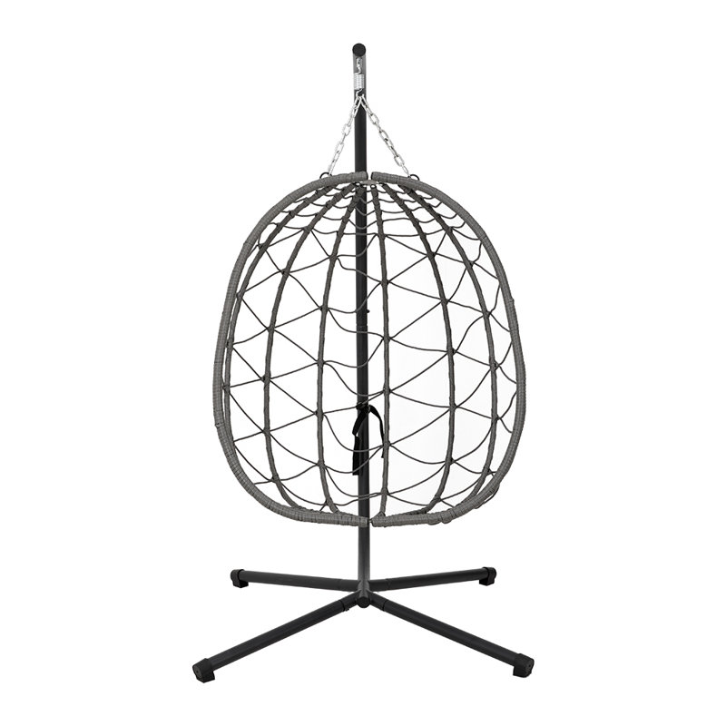 Egg-Shaped Chair Hammock with Stand, Light Grey