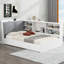 Lit plateforme en bois avec tête de lit, tablettes et 2 tiroirs-796694712