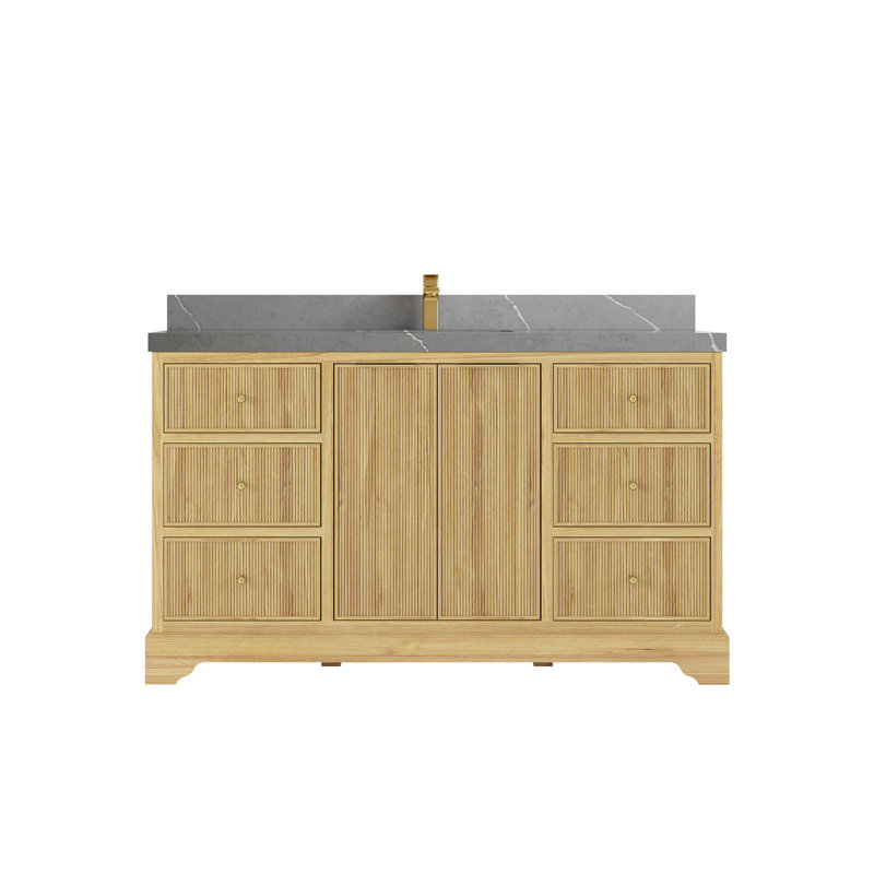 Ensemble de meuble-lavabo simple 60 "60", Gris Piatra