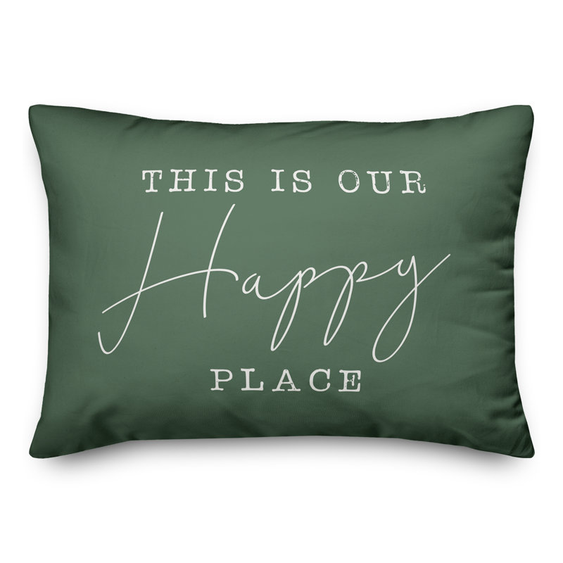 Happy Place 17 Outdoor Rectangular Pillow Cover & Insert, Green