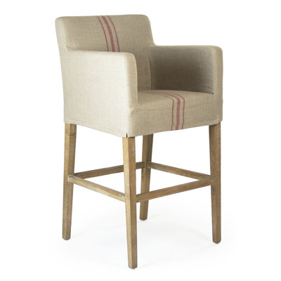 Avignon Upholstered Stool with Solid Wood Frame