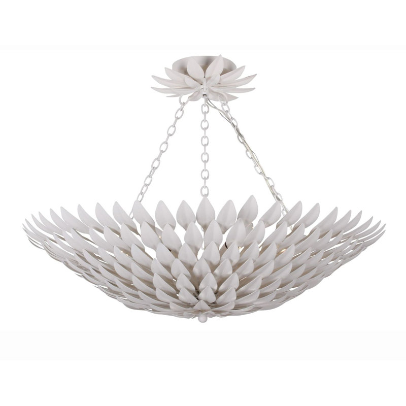 Plafonnier semi-encastré Margo, Blanc mat, Six lumières, H 6 pi x l 24,5 po x P 24,5 po