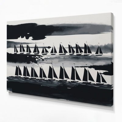 Art nautique gris sur toile