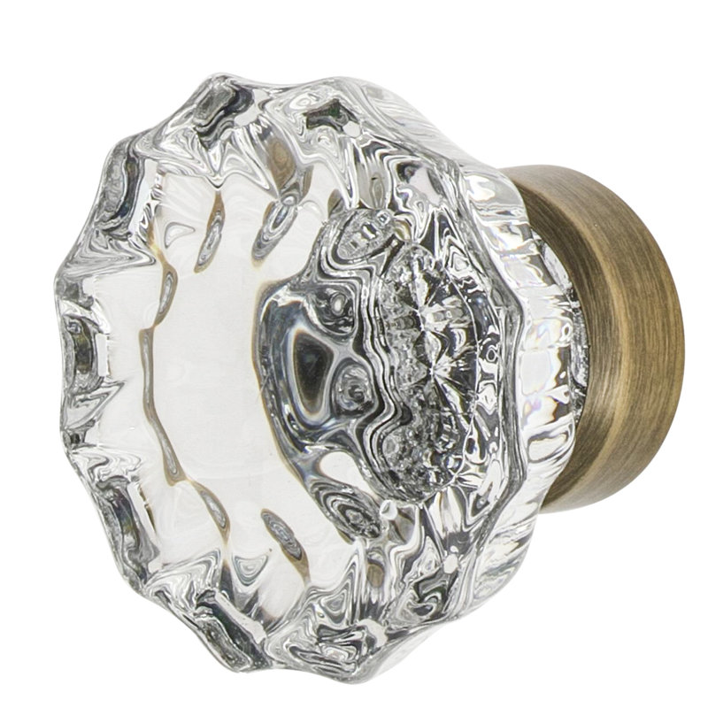 Nostalgic Warehouse Crystal 1 3/8" Cabinet Knob, Antique Brass