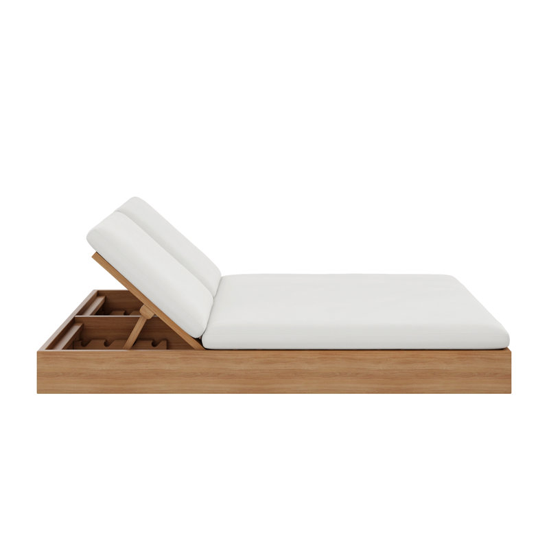 Beja Double Chaise Lounge - Silver, Cast Silver