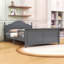 Lit plateforme en bois avec tête et pied de lit-713444505-713444511