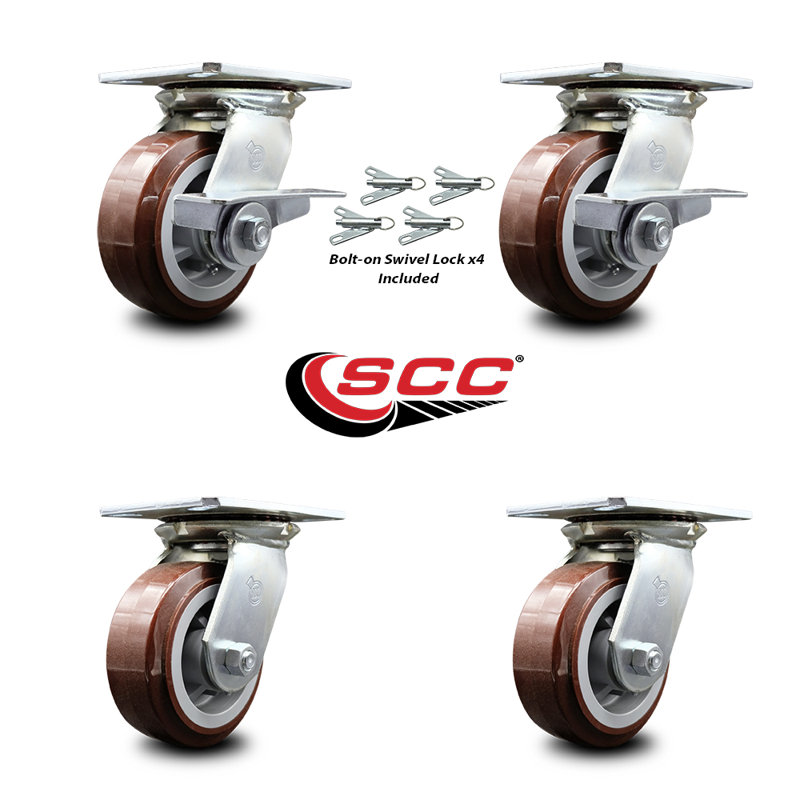 4 Piece Polyurethane Caster Set