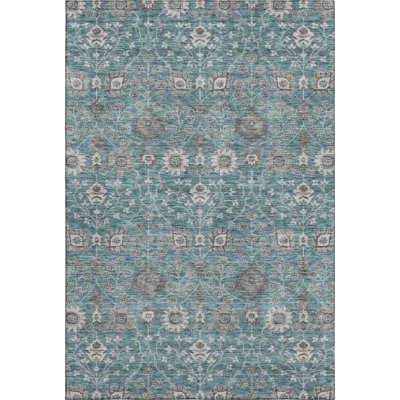 Premium Machine Washable Gurubaksh AMF1155 Floral Rug