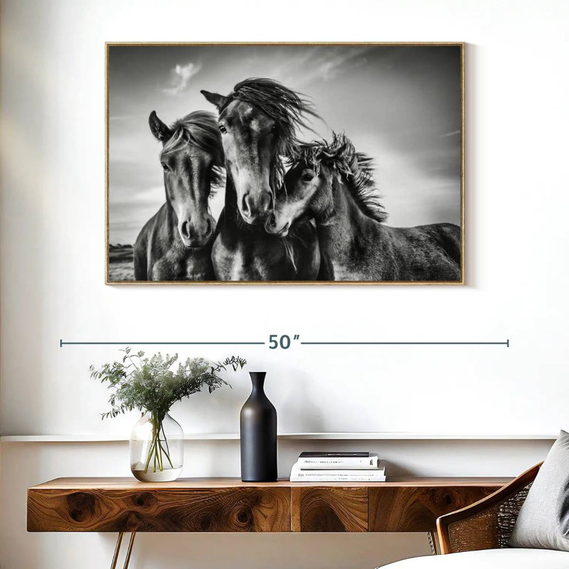 Chevaux Lemvig, Cadre flottant en bois naturel, 40 po x 27 po