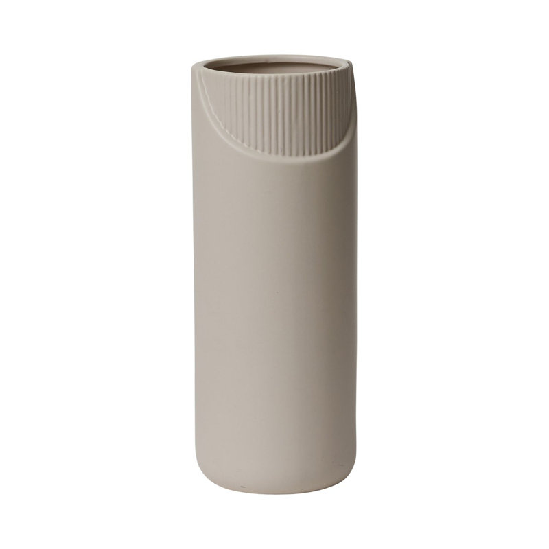 Vase de table en céramique grise, H 12 po x l 4,5 po x P 4,5 po