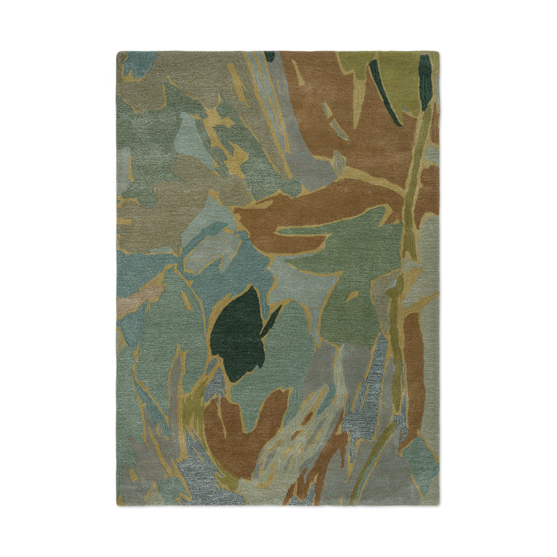 Saltillo Handmade Wool Abstract Area Rug, Forest, Rectangle 8'2 x 11'6