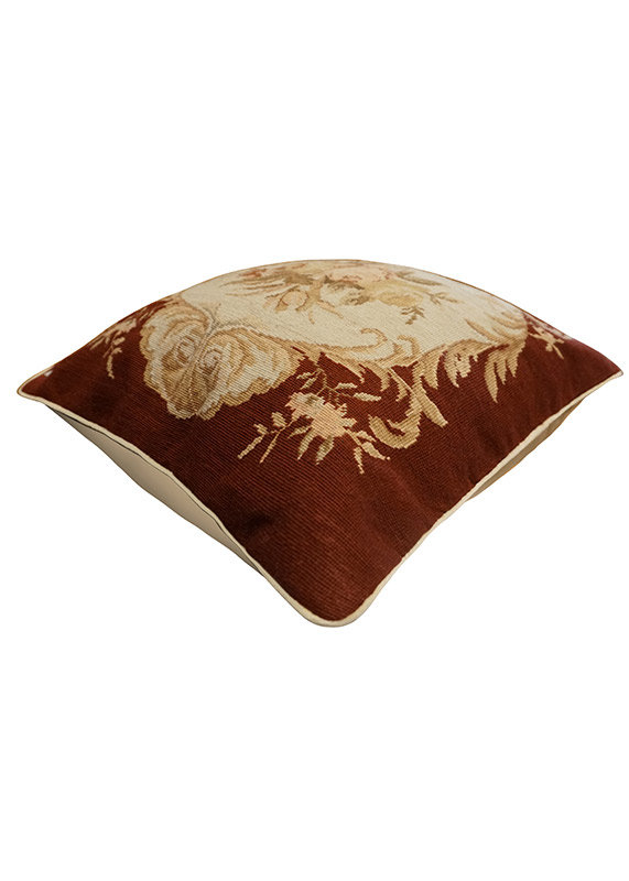 Needlepoint Square Pillow Cover & Insert, 18" H x 18" W