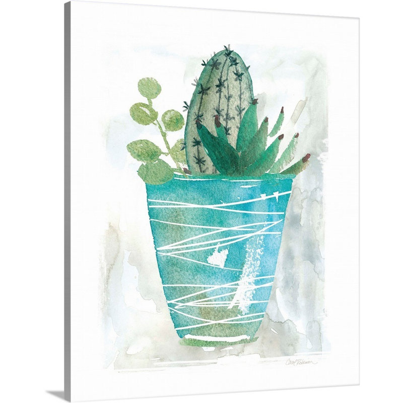 Art mural sur toile Summer Cactus, Toile tendue, H 40 po x l 32 po x P 1,25 po