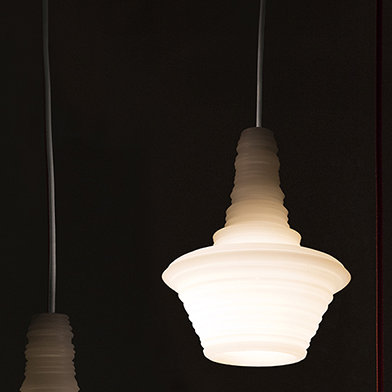 Stupa 1 - Light Unique/Statement Pendant, White