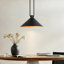 Sparkia 1-Light Single Bell Cone Pendant Light with  Black Metal Shade