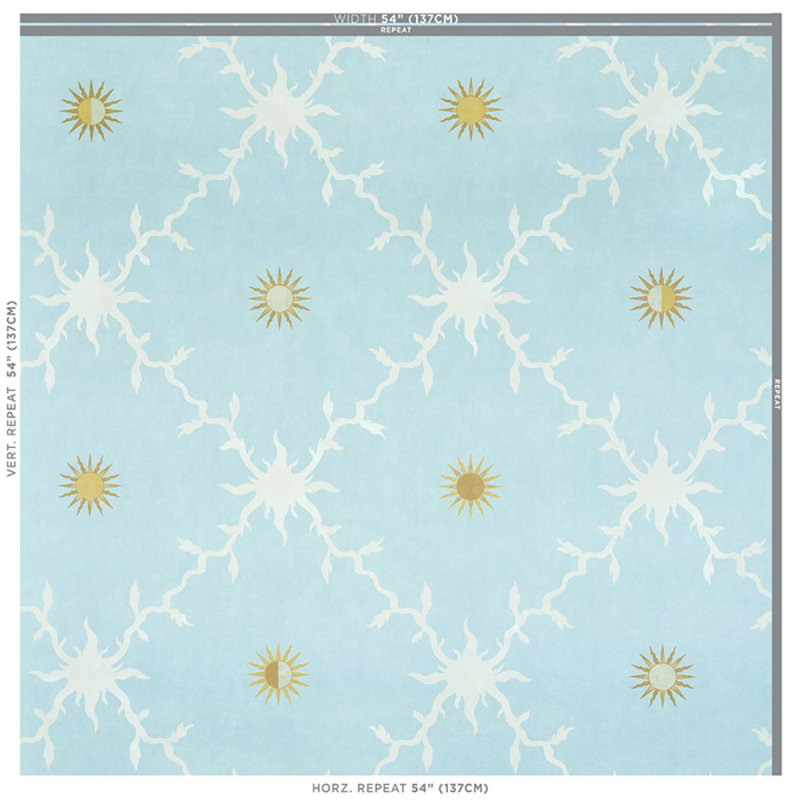 Palladio Trellis Wallpaper, Sky