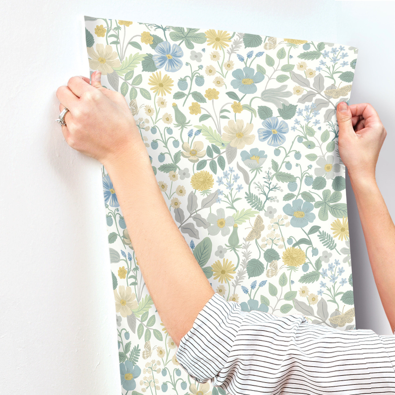 Strawberry Fields Wallpaper Roll, Teal