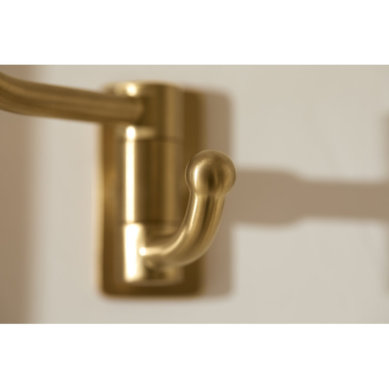 Castia by Studio McGee Double Robe Hook, Vibrant Brushed Moderne Brass