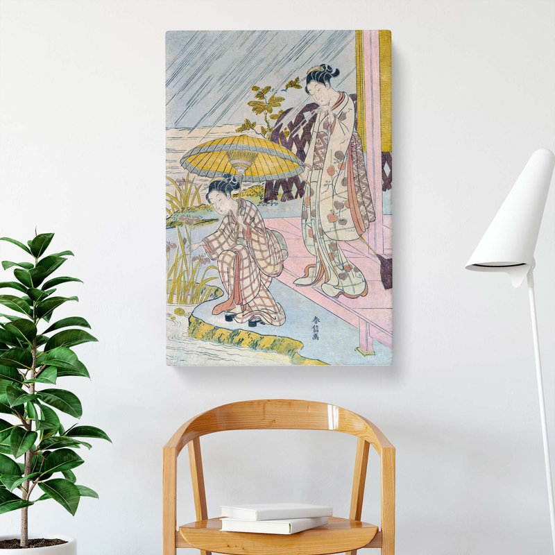 Admiring an Iris in the Rain - Wrapped Canvas, 50cm H x 35cm W x 3cm D